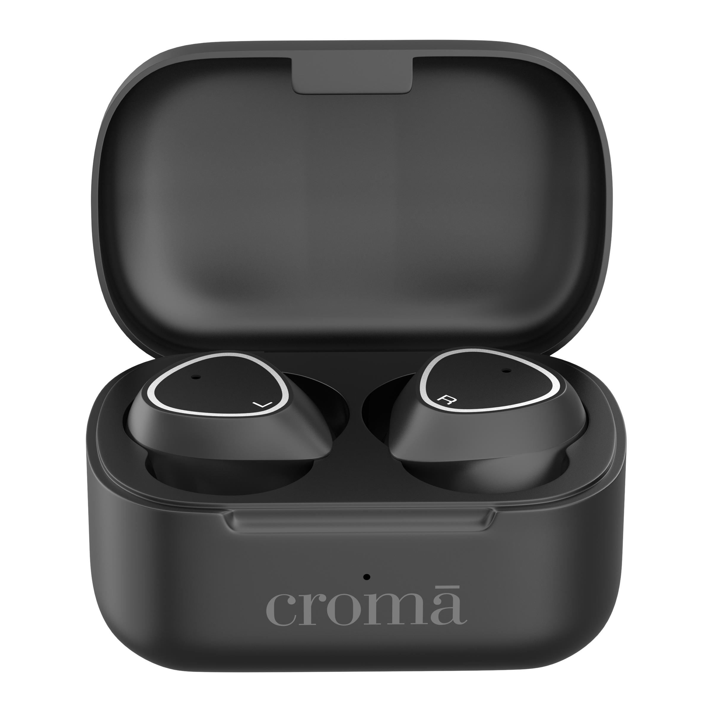 Croma TWS Earbuds with Noise Isolation Sweat Resistant 15 Hours Playback Black